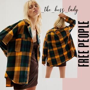 Free People shirt  button down plaid cotton flannel